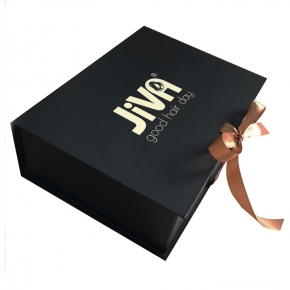 Side magnet folding box with velet & ribbon